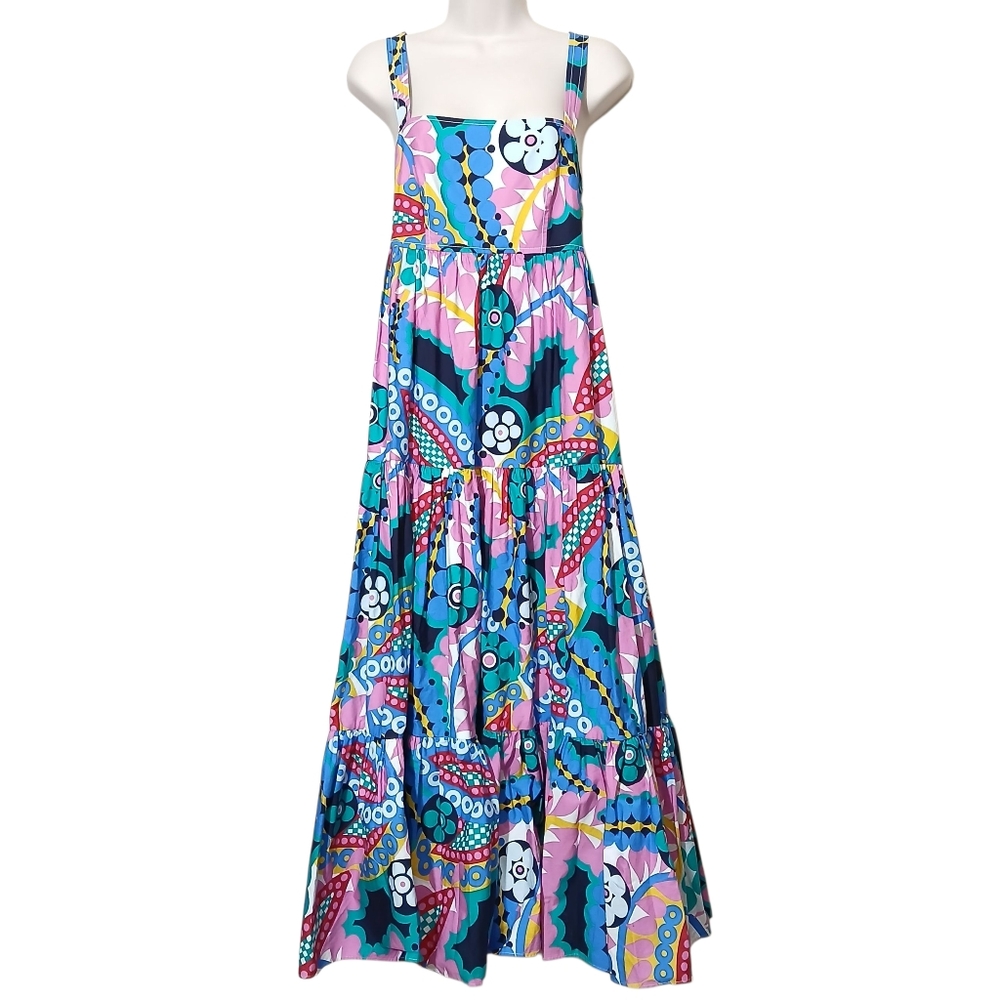 $40 J.Crew Maxi Dress Ratti Kaleidoscope Floral With Pockets Spring Summer NWT - Picture 7 of 11